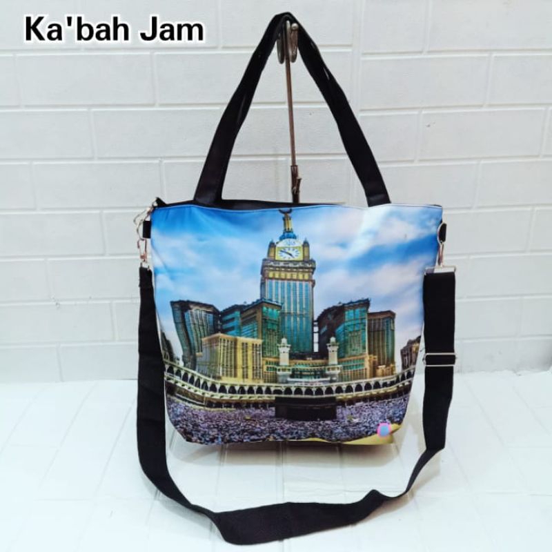 Tas Selempang printing Makkah Madinah/ Tas Bahu Wnita oleh oleh haji umroh by zellshop