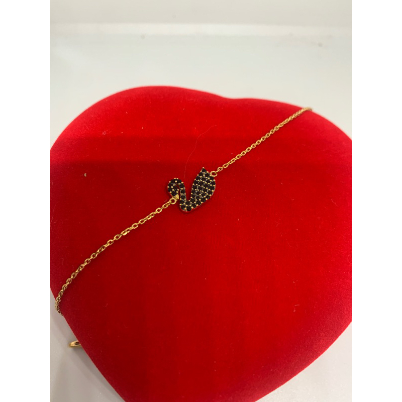 gelang emas asli kdr 700 gold model angsa black diamond