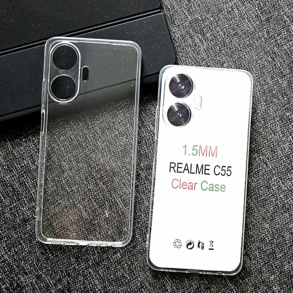 Case REALME C55 Case Fusion Shockproof transparan / Case liquid / Case Clear / Case Black Matte Protect Camera