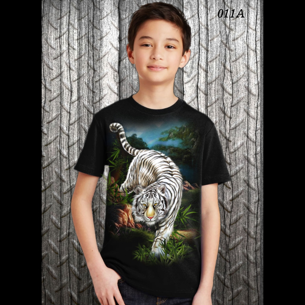 Kaos distro anak umur 5tahun-13tahun motif macan MC-28 / Kaos anak-anak