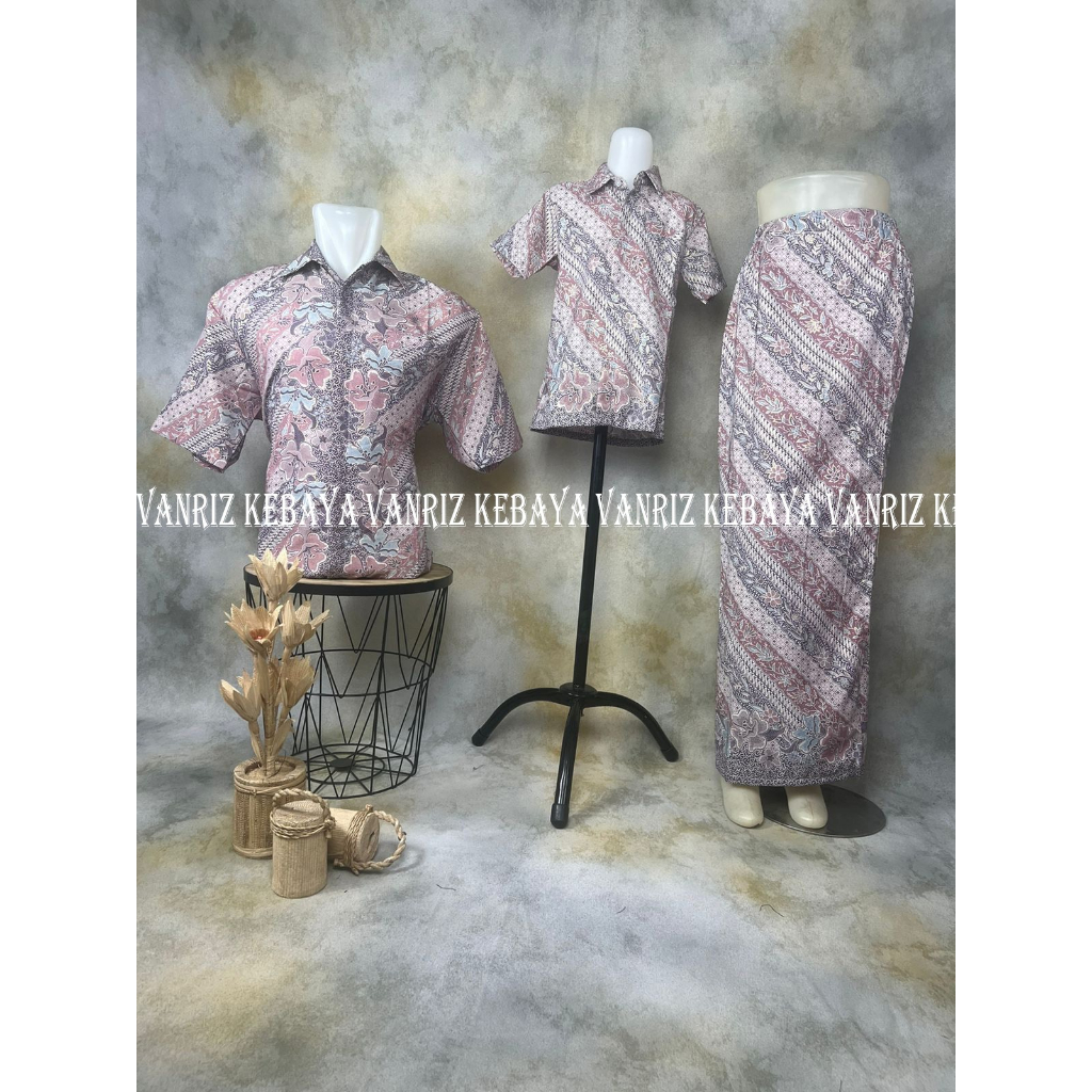 BATIK COUPLE KELUARGA LENGAN PENDEK / BATIK COUPLE / KEMEJA BATIK COUPLE  / BATIK ANAK COUPLE / BATIK SET / BATIK KELUARGA