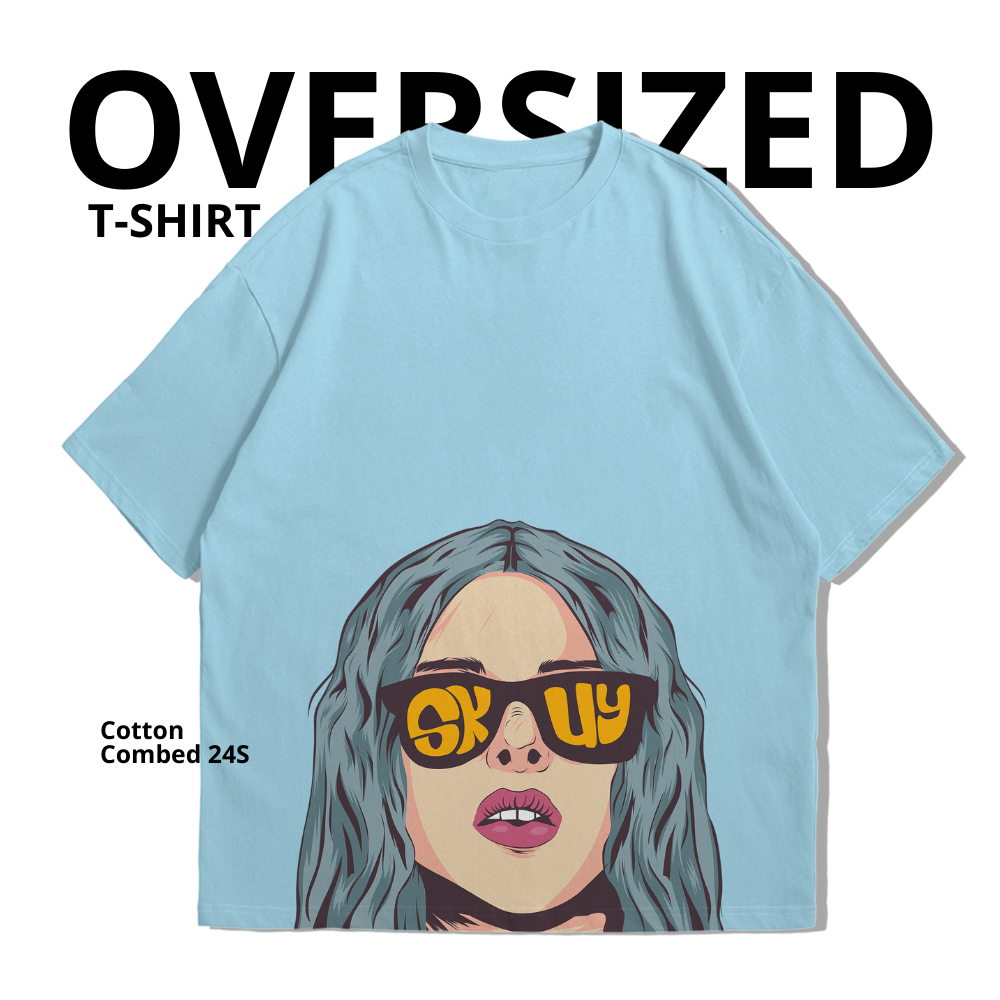 Kaos Skuy Dewasa Oversize Warna Sky Blue | SKY133