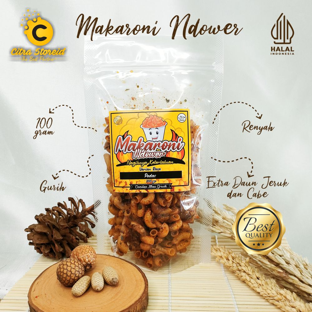 

MAKARONI NDOWER EXTRA PEDAS BANTET DAUN JERUK BUMBU BASAH HOMEMADE CEMILAN VIRAL KEKINIAN MURAH SEHAT MAKANAN RINGAN 100GR