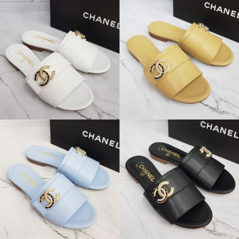 SENDAL WANITA / SANDAL FASHION / SANDAL  WANITA CHANEL SLIDE ORIGINAL