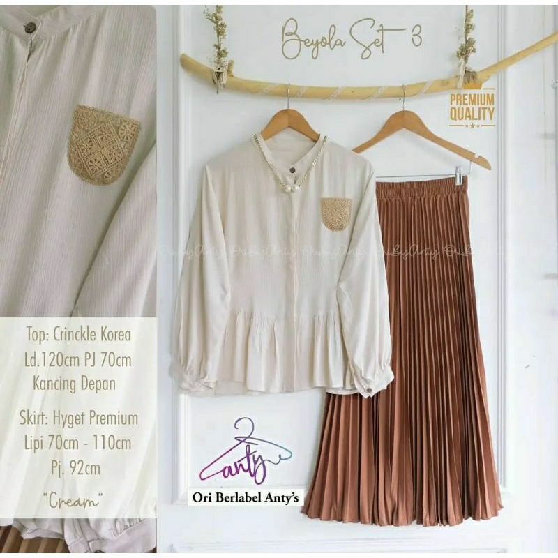 BEYOLA SET BY ANTY SETELAN BLOUSE ROK PLISKET