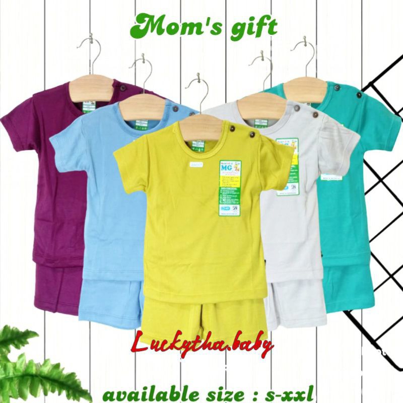 mom's gift polos- setelan pendek anak laki-laki dan perempuan polos mom's gift terbaru/ setelan pendek mom's gift motherland