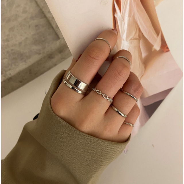 7PCS/COD✨Cincin N1ke gaya Korea Untuk Pria Dan Wanita TN-17（7pcs）