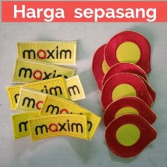 bordir Maxim harga sepasang,emblem Maxim,bordir ojol.bordir Maxim ojol,emblem bordir maxim