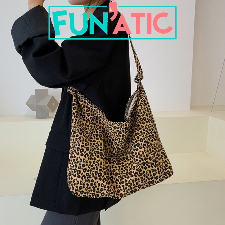 Funatic Tote Bag Leopard Aesthetic Wanita Import Viral Model Terbaru Fashion Korea FA1107