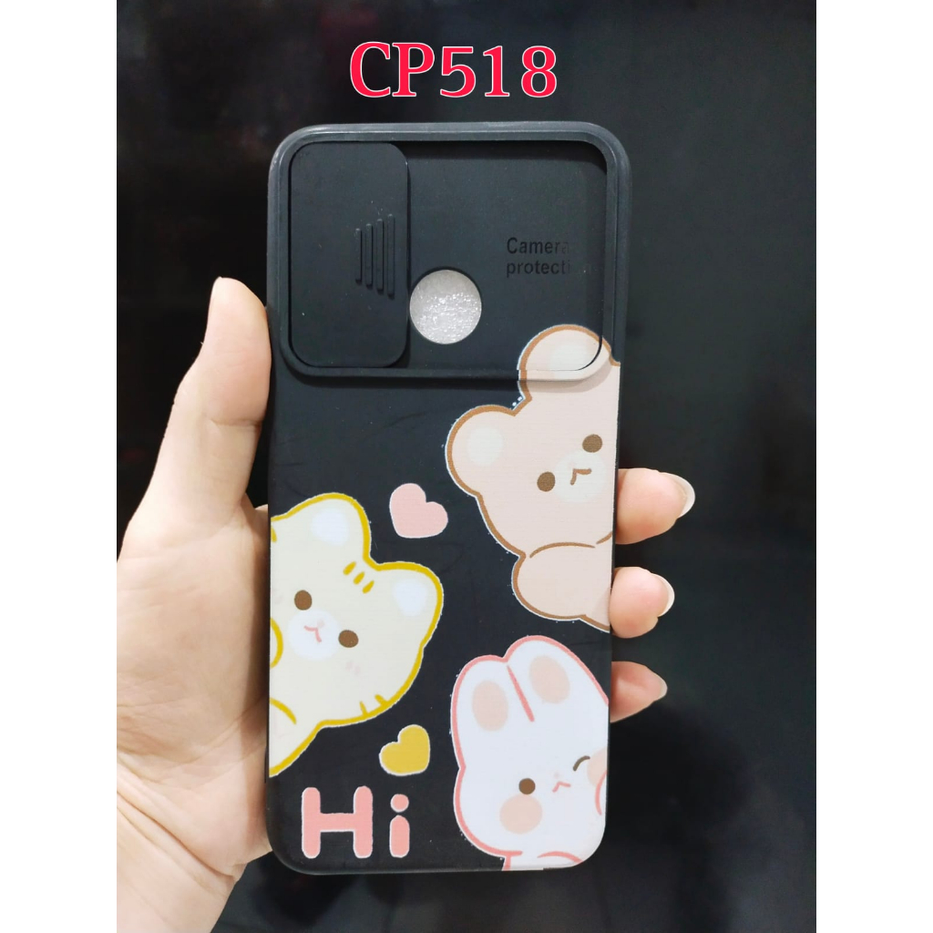 CASE SLIDE MOTIF KARTUN FOR OPPO A74 4G A74 5G A53 A54 SOFTCASE SLIDE KAMERA - BD