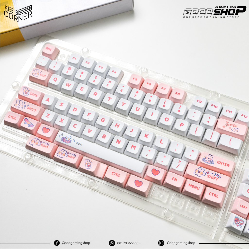 KC Keycaps Silky Pink XDA 129 Keys