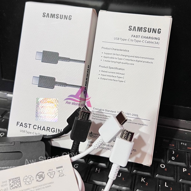 Kabel Data Samsung Usb Type C to C Super Fast Charger Samsung M23/M33/M52/A33/A53/A52/M51/M62/A24/A34/A54/S10/S20/ S21 FE/25w 45w