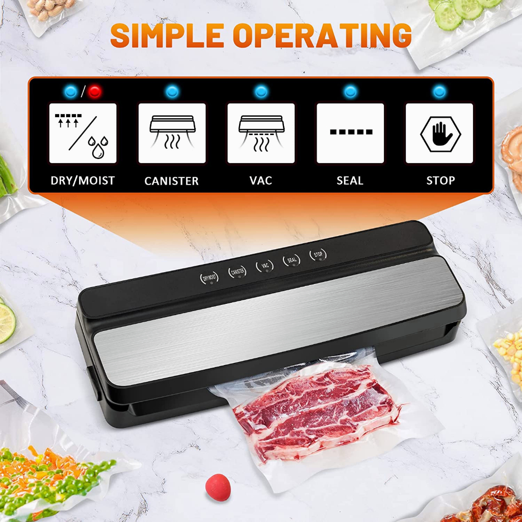 4 in 1 Portable Food Vacuum Sealer Otomatis Basah dan Kering Food Sealer Vacuum preservation sealing machine  Free 10pcs Vacuum bags