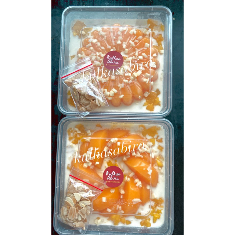 

Mango Cheese Pudding with Roasted Almond 16cm by kulkasabira dimsumafro