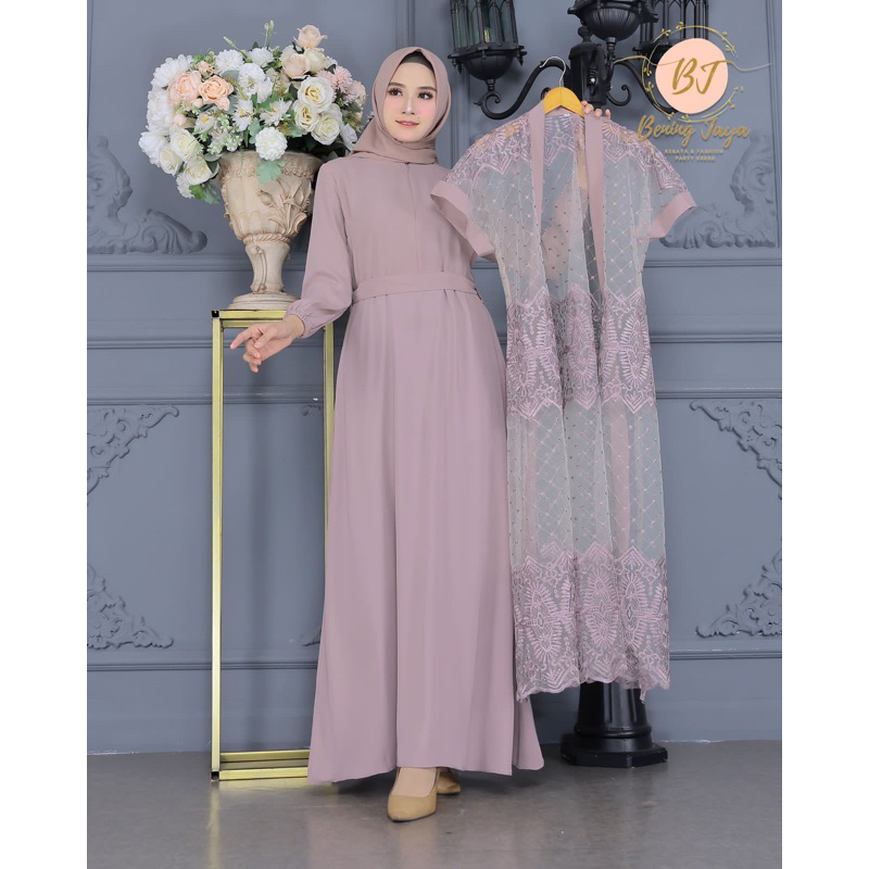 Gamis Outer Bianca Arabian by BENING JAYA Dress Brukat