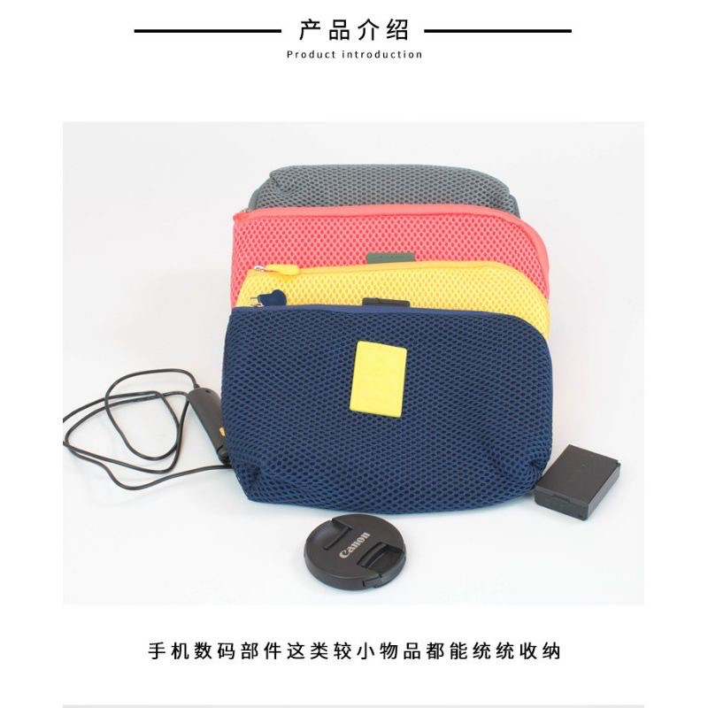Dompet travel pouch / Organizer cable pouch travel / Shockproof Mesh Travel Organizer Pocket Kantong Cas Batrai Penyimpanan Charger Kabel Data Headset Kabel