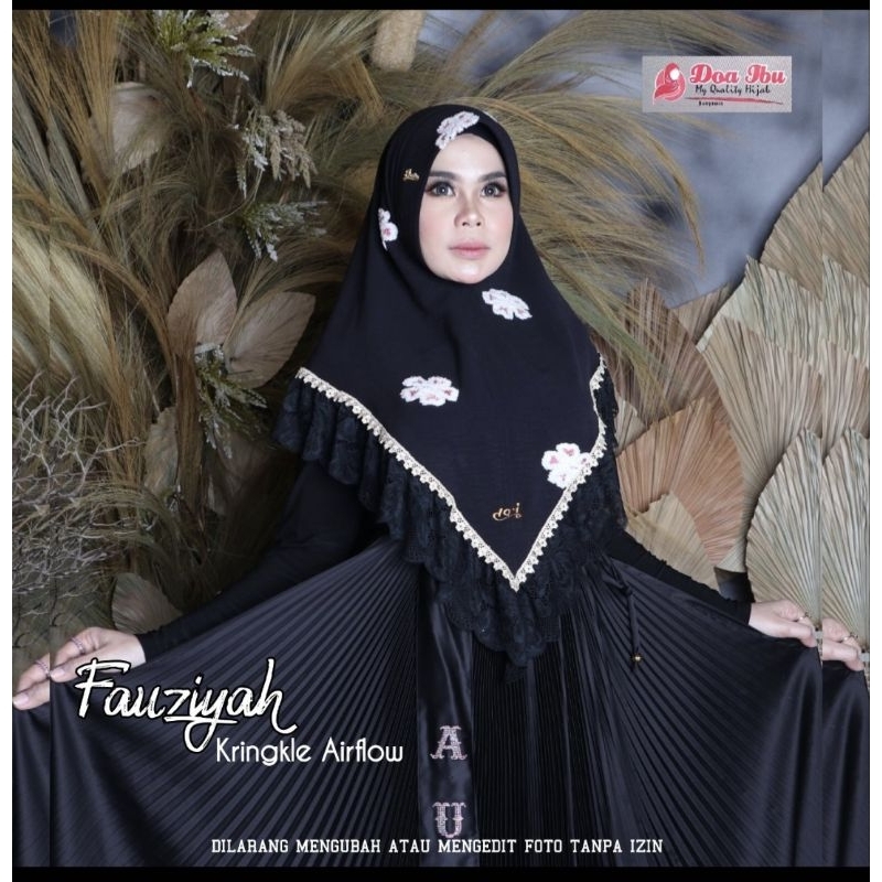 702 Jilbab Doa Ibu Crinkle 3D Double Renda Senada/Hijab Doi Ped antem ori By Bunyamin
