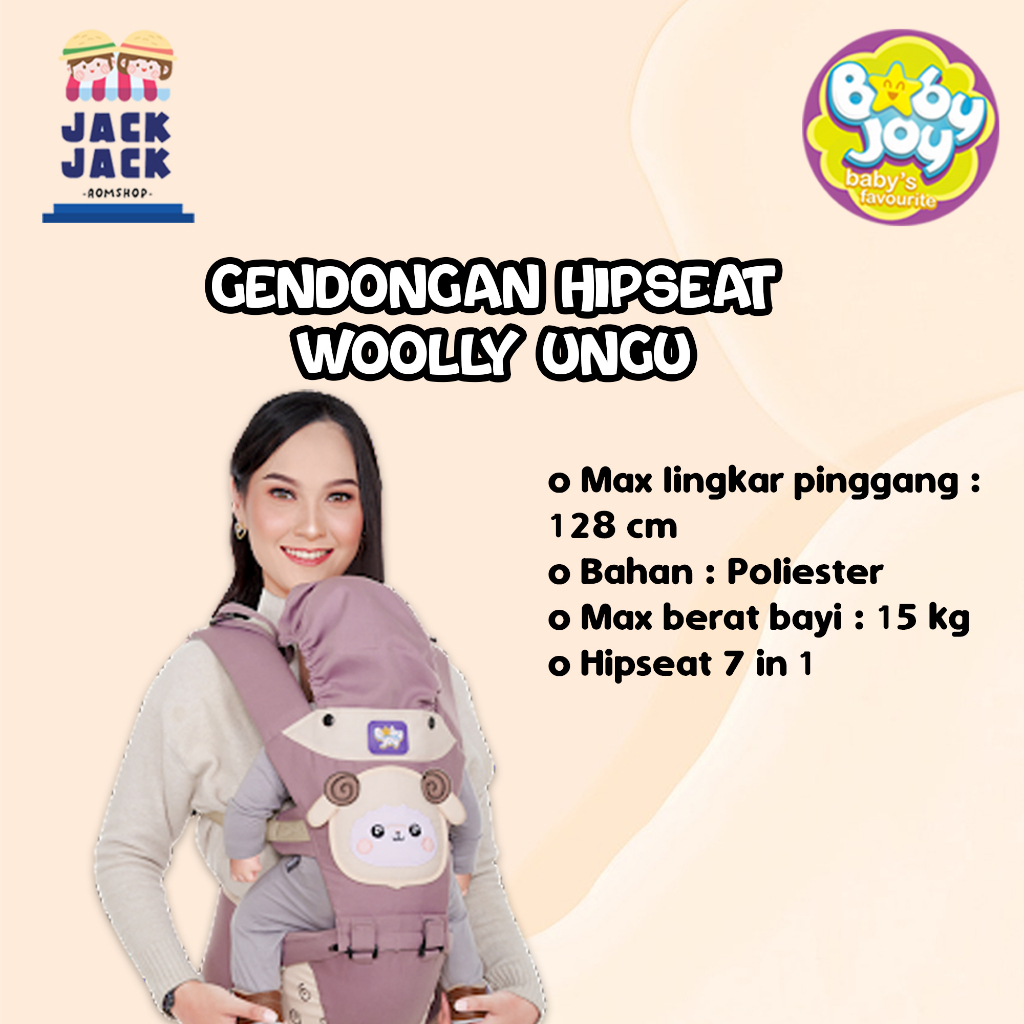 Baby Joy Gendongan Bayi Depan Little Deer Woolly Series | Baby Joy Gendongan Hipseat Little Deer Woolly Series