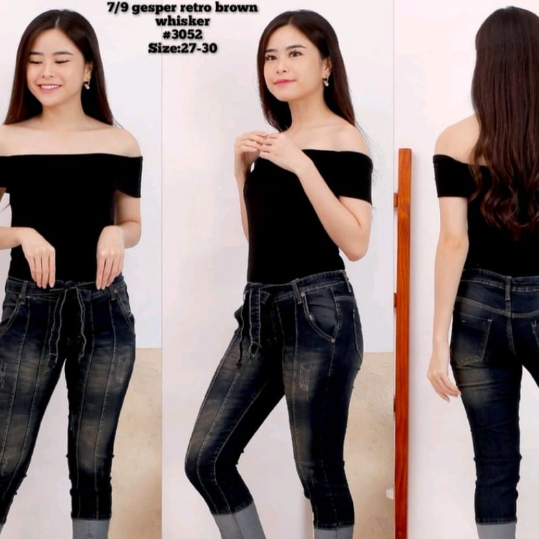 Celana Jeans Wanita 7/9 Pensil Tulang Dua 27 28 29 30 Bisa Bayar Ditempat(COD)