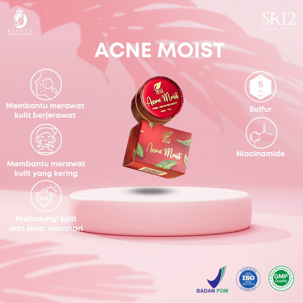 Acne Moist SR12 Cream Acne Moisturizer Acne Krim jerawat dan Bekas Jerawat Penghilang Jerawat dan Bekas Jerawat Krim Acne