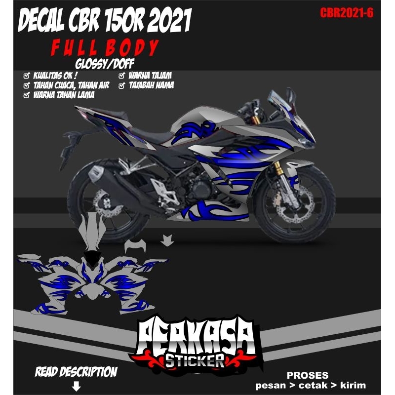 decal cbr 150R 2021 full body simple keren (cbr2021-6) perkasa sticker