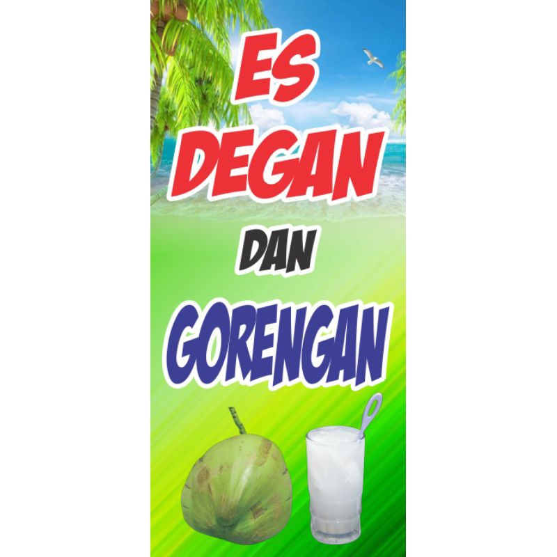 Banner es degan, spanduk es degan, jual es degan,banner pohon, banner costum