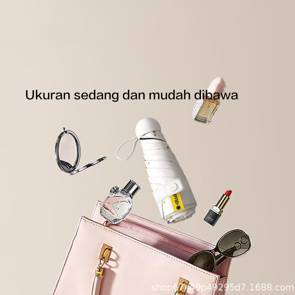 Payung Kapsul Anti UV / Hujan Premium PAYUNG LIPAT MINI KAPSUL ANTI UV (UPF 50+) KOREA