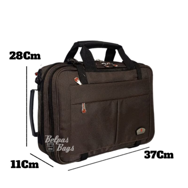Tas kantor pria /selempang laptop tas kerja multifungsi 3in 14inchi polo Ace 9006