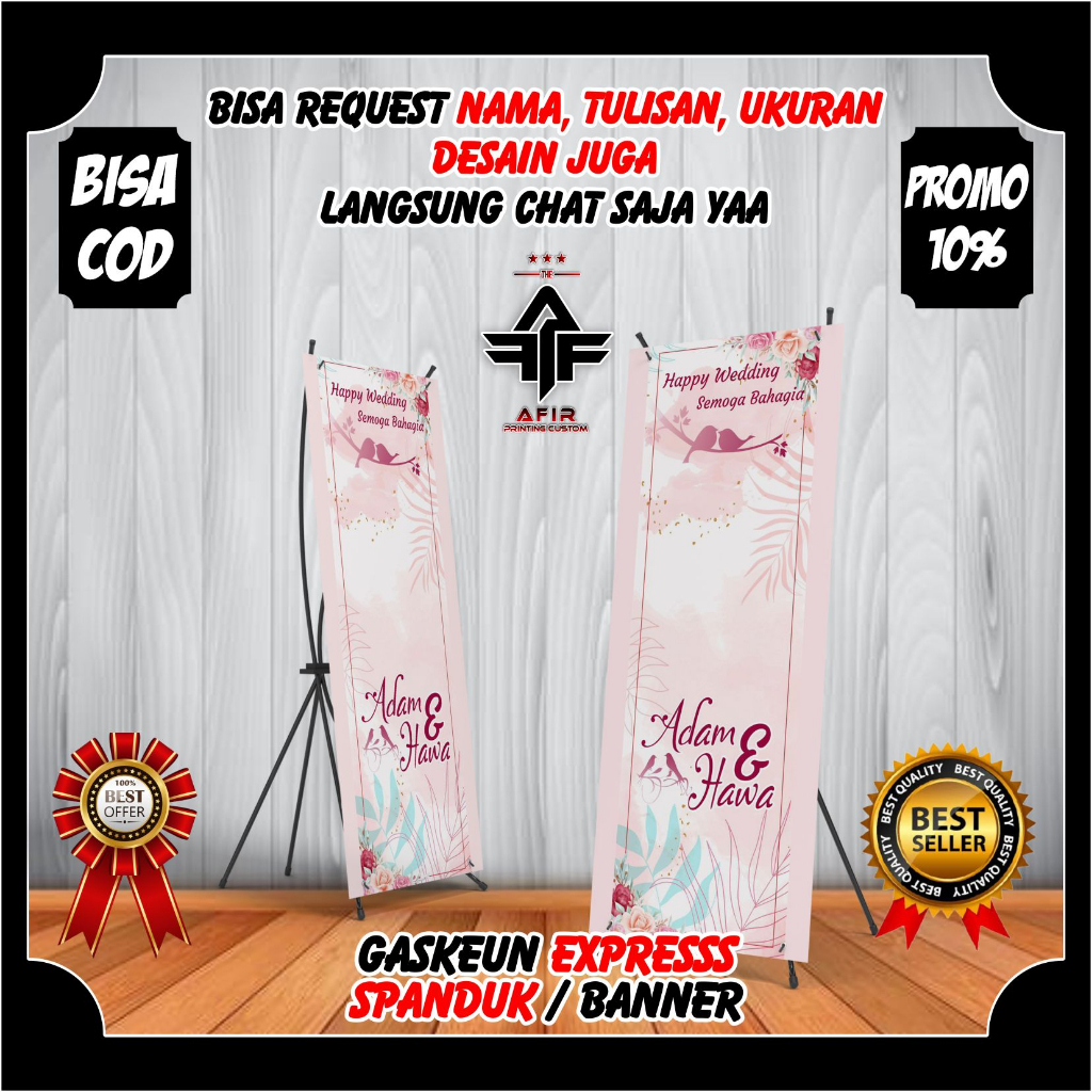 Spanduk Wedding Banner Wedding Pernikahan Desain Custom Berkualitas