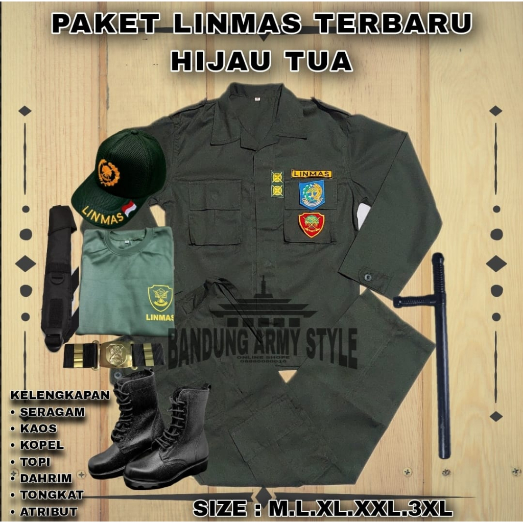 SERAGAM LINMAS. PAKAIAN LINMAS. SERAGAM HANSIP TERBARU .LINMAS HIJAU ARMY ,STELAN LINMAS.PAKETAN LINMAS.SERAGAM LINMAS TERBARURU