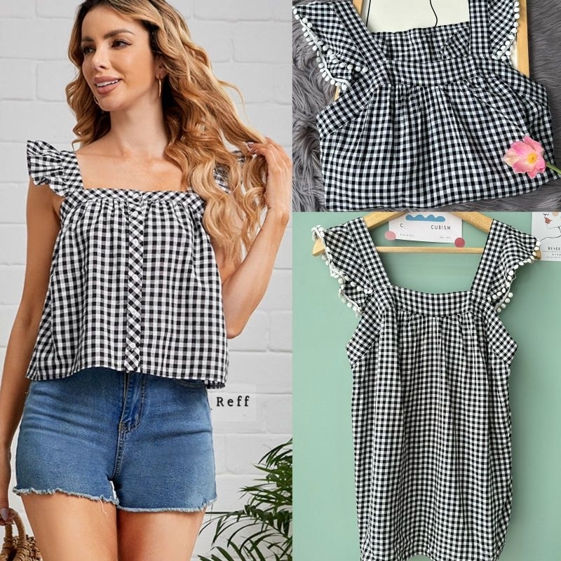 Ell* gingham plaid tanktop