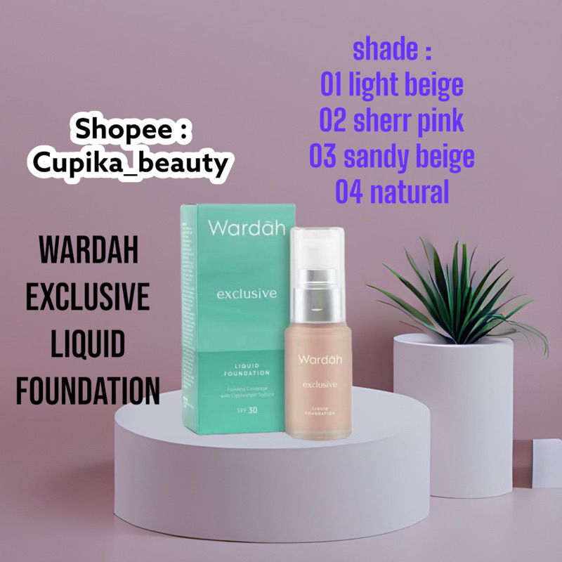 [ba.x] [ foundation cair] wardah exclusive liquid foundation kemasan kaca box hijau || wardah foundation matte liquid