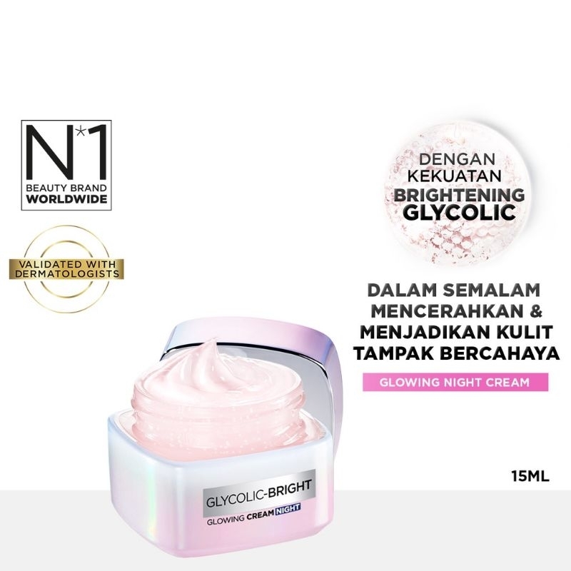 L'Oreal Paris Glycolic Bright Glowing - Day, Night Cream, Facial Wash & Serum - Skincare Glyco Lorea