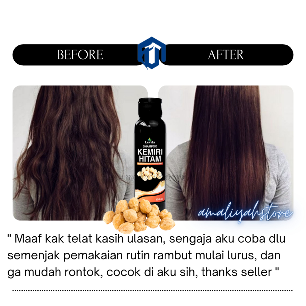 Shampoo Levita Minyak Kemiri Bakar Pemanjang Shampo Pengitam Penghilang Ketombe Rambut Beruban Super Cepat  Pria Dan Wanita Permanen Paling Ampuh Original Bpom