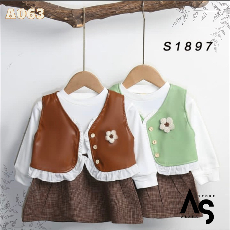 Dress anak perempuan Import 2in1 A063