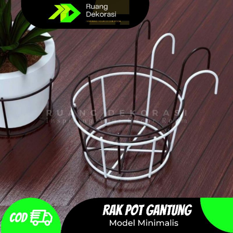 Rak Pot Bunga Besi Gantung Rak Gantung Pagar Balkon Rak Pot Tanaman Hias Rak Bunga Besi Minimalis Ra