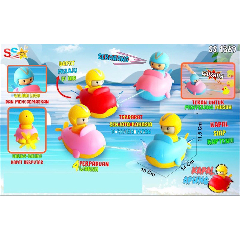 (COD) Mainan Anak Mandi Kapal Apung 1389 Bisa Jalan diatas air