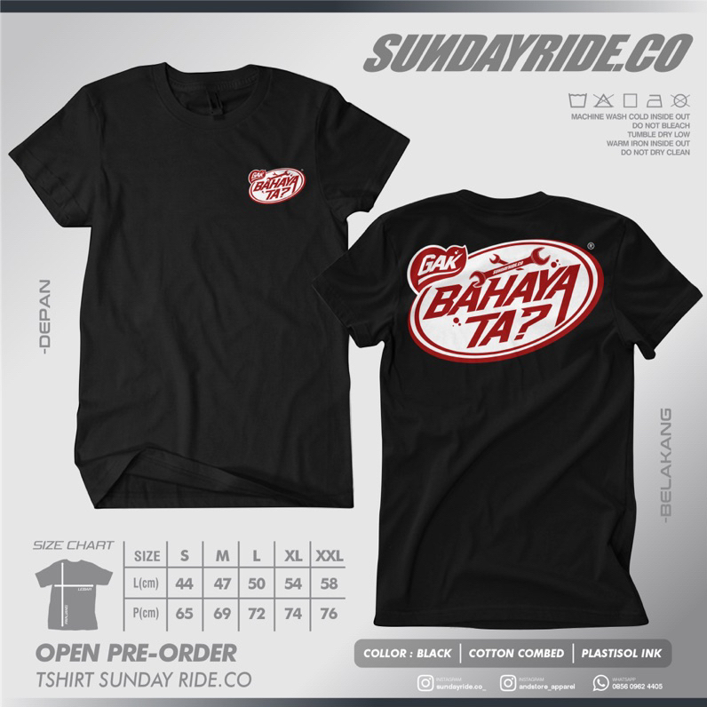 Kaos Tshirt Gak Bahaya Ta v1 | Baju Distro Gak Bahaya Ta | Pakaian Pria Wanita