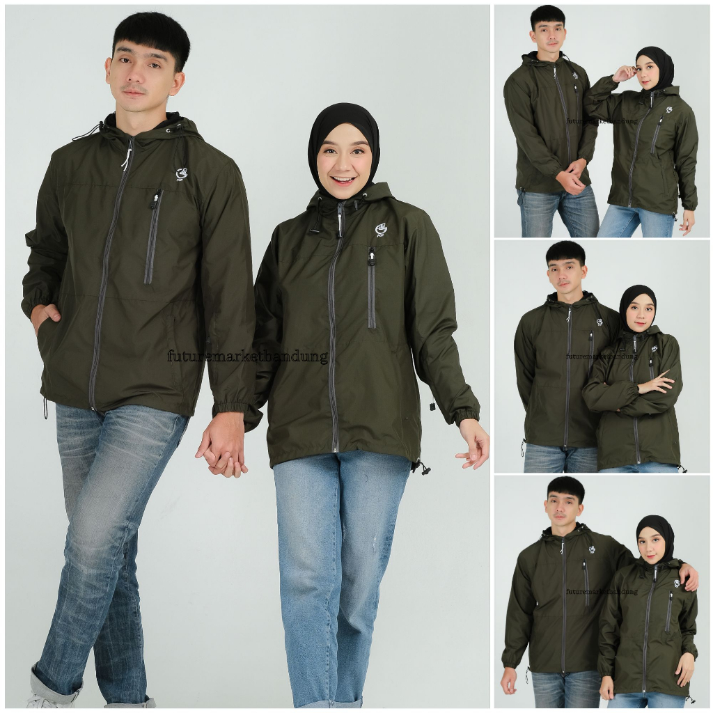 Jaket Couple Parasut Jumbo Waterproof Original FCF EVEREST Size M L XL XXL / Jaket Gunung Pria Waterproof FCF