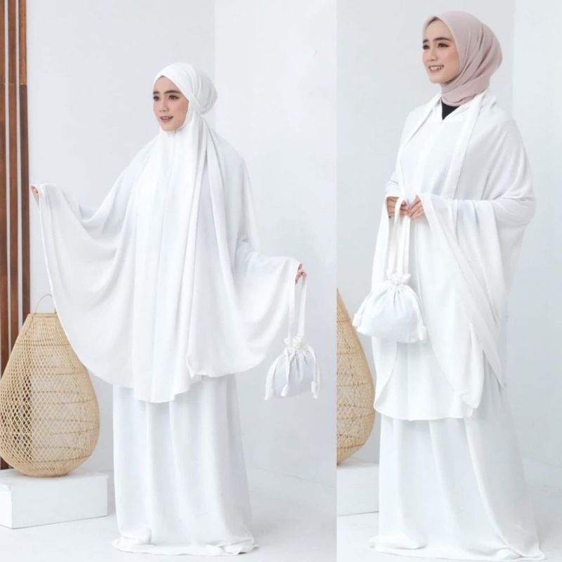 Aida mukena 3 in 1mukena crinkle mukena polos