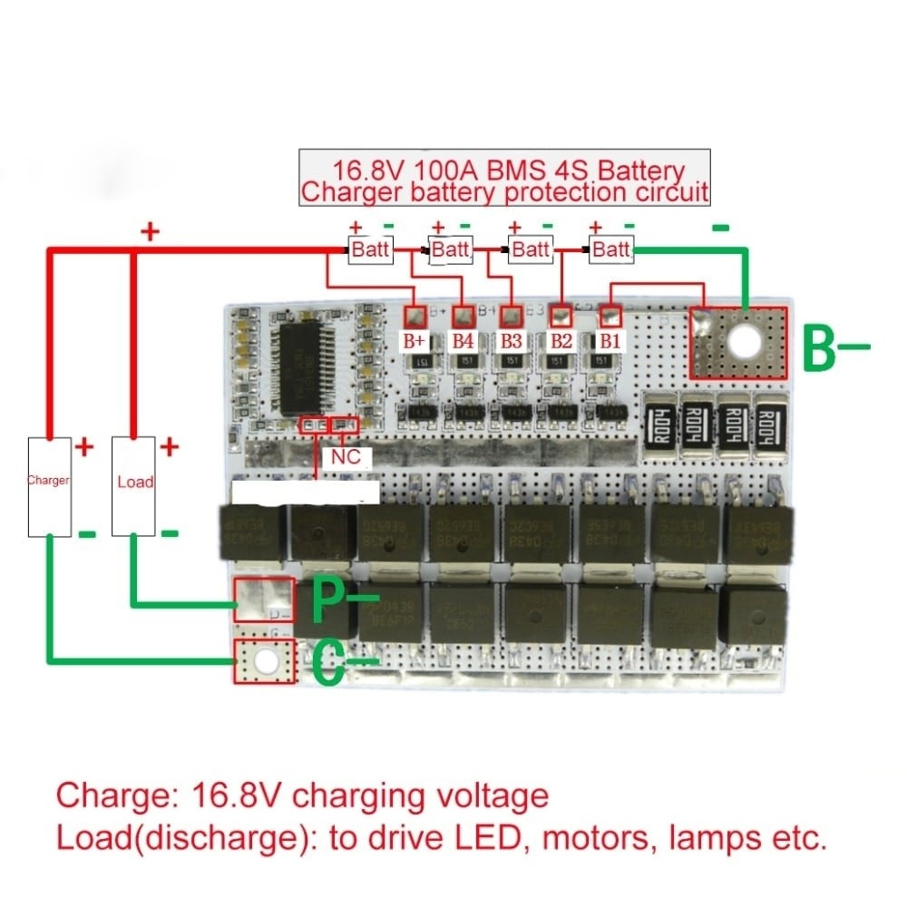 BMS Module Baterai Charger Modul 3S 4S 100A BMS Protection Board Lion Lipo 18650 21700 26650