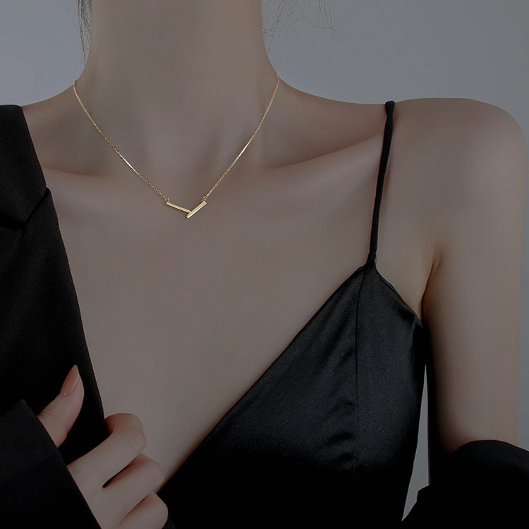 Kalung Korea Batang - DTA62 Kalung Wanita Anti Karat - Kalung Impor - Kalung Titanium