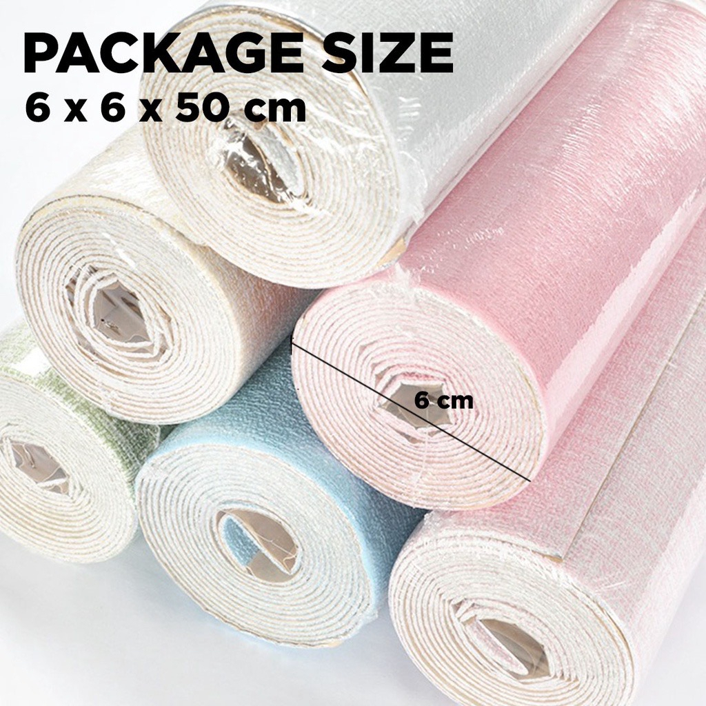 [1 ROLL] WALLPAPER LINEN FOAM ROLL POLOS DAN MOTIF Wallpaper Sticker Dinding Dekorasi Kamar Stiker 3D Kamar Ruangan High Quality Tebal Premium 280 CM x 50 CM / 2.8 METER x 50 CMfoam Linen Roll Wallpaper Dinding form Dekorasi Kamar/Stiker Foam 3D Dinding D