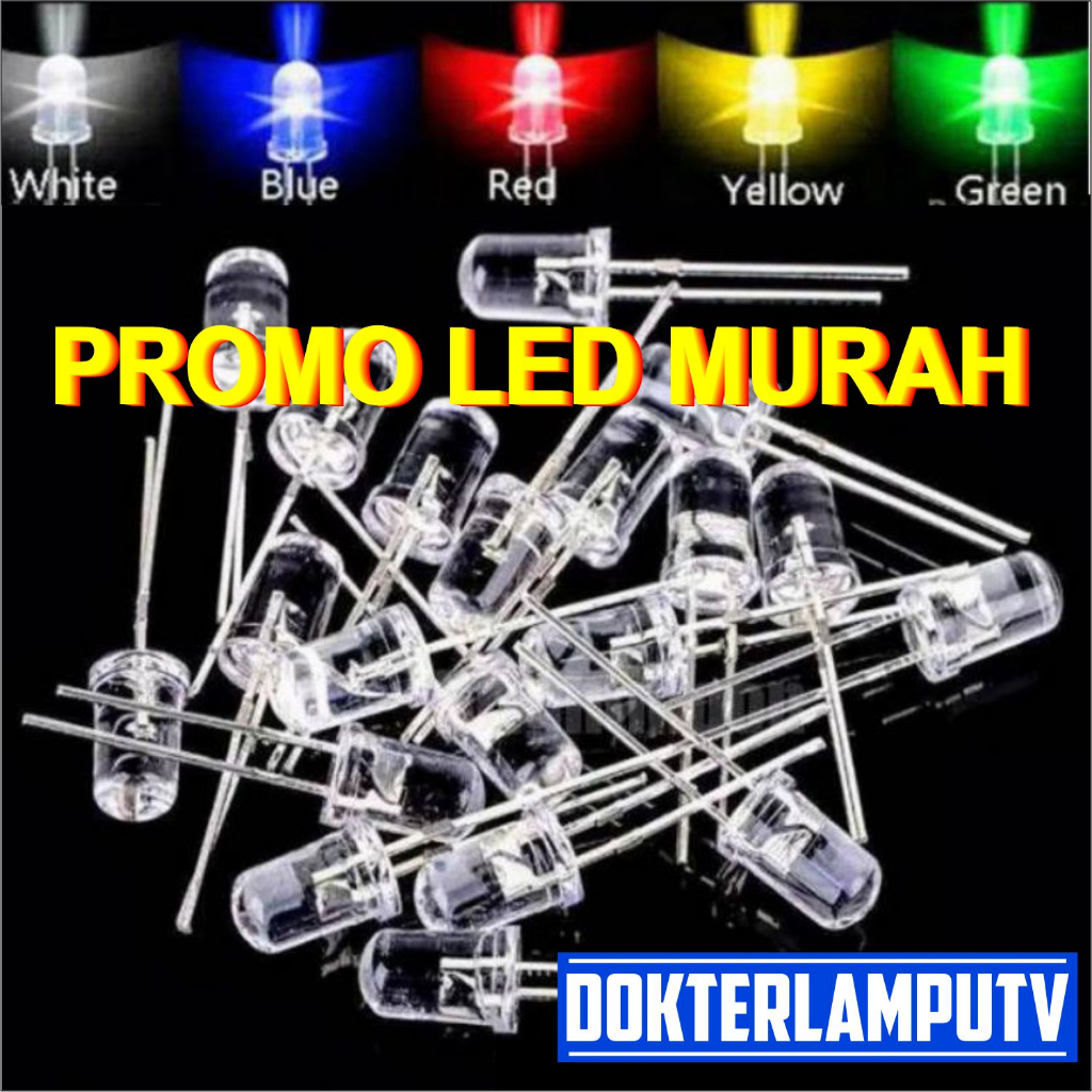 LAMPU LED 5MM MERAH KUNING HIJAU BIRU PUTIH LED INDIKATOR LED LAMPU LAYANGAN LED 5MM PROYEKTOR ASESORIS LAYANGAN