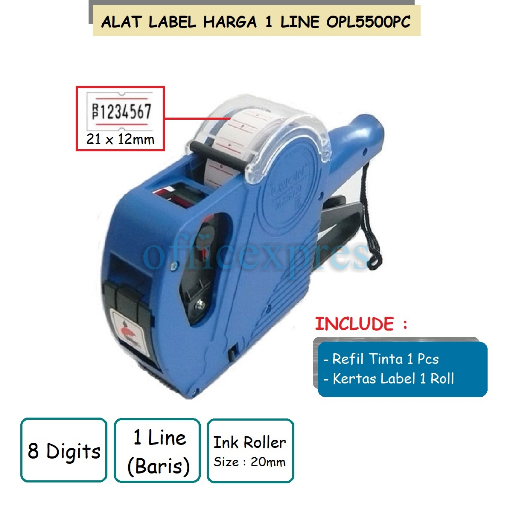 

Mesin Alat Label Harga / Price label 8 digit /Cover plastik / Label Harga OPL Labeller Origin 5500PC