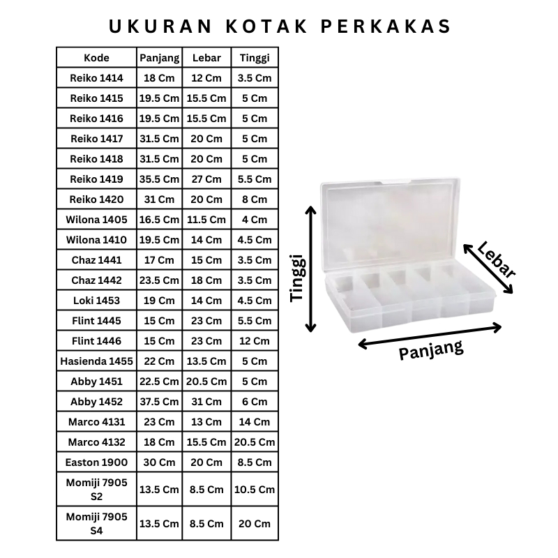 [1 Pcs] Box Kotak Manik Manik / Kotak Plastik Sekat / Kotak Penyimpanan / Kotak Serbaguna / Kotak Green Leaf / Kotak Perkakas