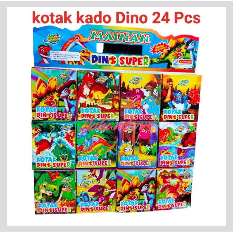 Kotak Kado Dino isi 24 Pcs mix