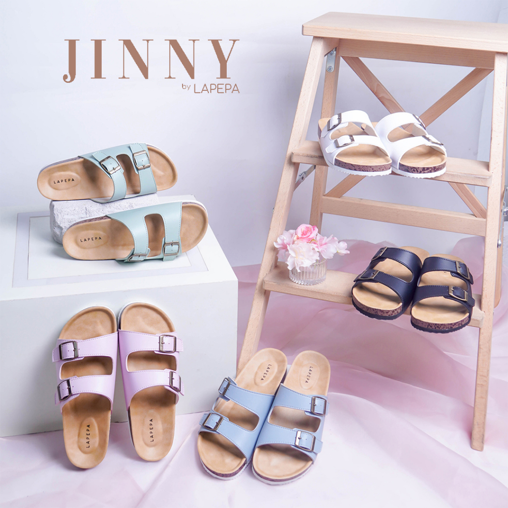 Adarastore - Lapepa JINNY SERIES Sandal Wanita Casual Sendal Slop Puyuh Bekinian Model Birken Ban Dua