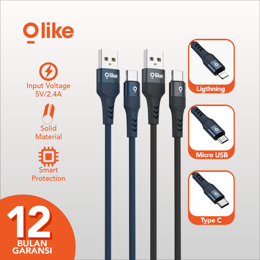 Olike D102L Lightning Kabel Data Cable 1M Braided Fast Charging D102