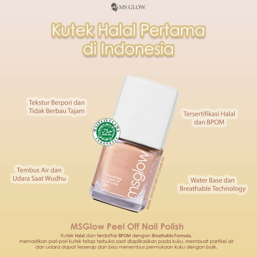 Kutek Halal Tembus Partikel Air Sholat Wudhu Sah Nail Polish Peel Off Halal